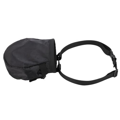 Pomya Large Capacity Chalk Bag for Rock Climbing | Oxford Cloth with Fleece Lining, Drawstring Closure Gym Pouch for Bouldering and Weightlifting, Black