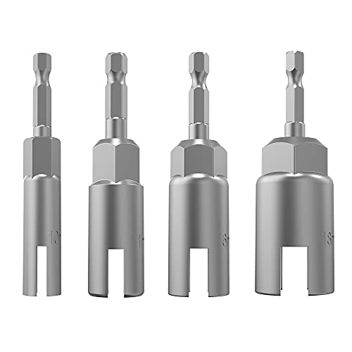 1/4" Hex Shank Nut Driver Power Wing Nut Drill Bit Socket Tool Drive Kit | slotted wing nut drill sleeve wrench wrench kit, panel nut screw eye C-shaped hook bolt （10mm11mm16mm18mm） - size: 4 Pack 4 Size 10mm,11mm,16mm,18mm