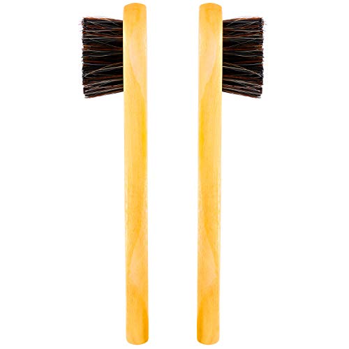Jovitec 3 Pieces Horsehair Polish Applicator Brush Kit Saddle Soap Shoe Shine Brush Leather Boot Clean Dauber Applicators - color: Wax Yellow
