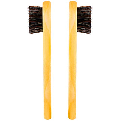 Jovitec 3 Pieces Horsehair Polish Applicator Brush Kit Saddle Soap Shoe Shine Brush Leather Boot Clean Dauber Applicators - color: Wax Yellow