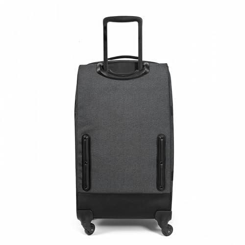 EASTPAK TRANS4 M – 68L Medium Checked Luggage Bag, Two Compartments, TSA Lock, 360° Spinner Wheels, and Telescopic Handle, Black Denim - color: Black Denim, size: 68 Liter Checked Bag