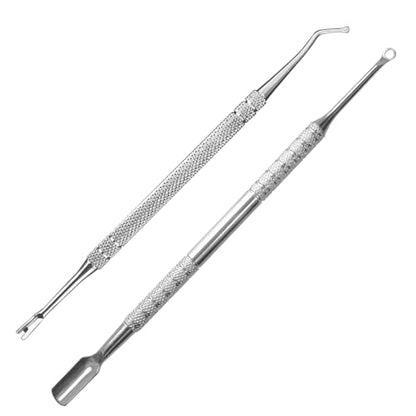 Premium Stainless Steel Manicure Tools 2-Piece Set, Upgrade Gel Nail Polish Remove Tool & Cuticle Pusher, Cuticle Trimmer & Nail Lifter, Durable&Hygienic, For Women - size: Ring Pusher