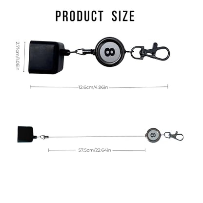 2-Pack Retractable Pool Chalk Holders with Belt Clip & Keychain | Billiard Cue Chalk Keeper Case for Snooker Game Training & Practice Accessories