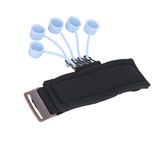 Silicone Finger Exerciser Elastic Finger Grip Trainer for Hand Muscle Strength Flexibility, Suitable for Rock Climbing, Guitarists - 1 X Wrist Tensioner 10 X Sleeve - color: Black