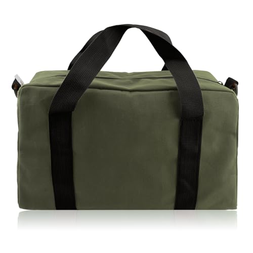 Small Tool Bag,Close Top Wide Mouth Tool Organizer Bag,Large Capacity Tool Bags for Men,Canvas Tool Storage Bag for Storage Handbag for Screwdrivers,Wrench,Pliers Hand Tools (Army Green, 16 Inch) - color: Army Green, size: 16 Inch
