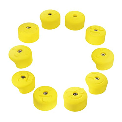 Atomik Rock Climbing Holds Set of 10 Medium Bolt-On Emoji Jugs in Yellow