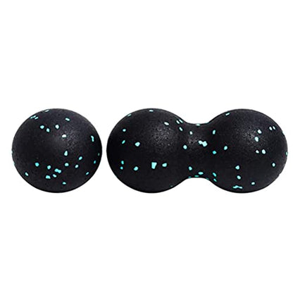 EMUKOEP Peanut Massage Ball Fascia Ball Set Training Deep Tissue Massage Ball Kit Lacrosse Ball Muscle Roller for Acupressure Plantar Fasciitis Reflexology Massage (Black,Blue)
