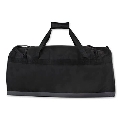60 Liter, 26 Inch Duffle Bag – Heavy Duty Extra Large Sports Gym Equipment Travel Duffel Bag for Men and Women (Black) - color: Black