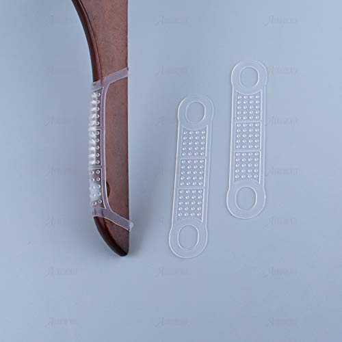 AUEAR, 100 Pack Clear Non-Slip Rubber Clothes Grips Clothing Strips for Wood Plastic Hangers Home Stores Use