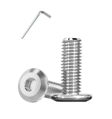 Metuja 1/4-20x1 Flat Head Hex Socket Cap Screws Bolts,304 Stainless Steel Fully Threaded Machine Screws with Hex Key (20PCS) Corrosion-Resistant for Furniture/Machinery - size: 1/4-20 x 1"