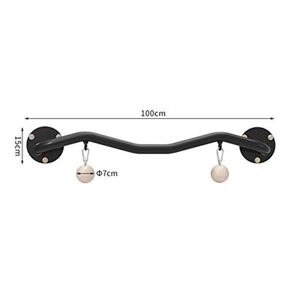 Pull-Up Bars Wall-Mounted Horizontal Bar, Home Pull-Up Wrist Strength Training Finger Grip Ball, Rock Climbing Equipment, Load 200Kg, Black