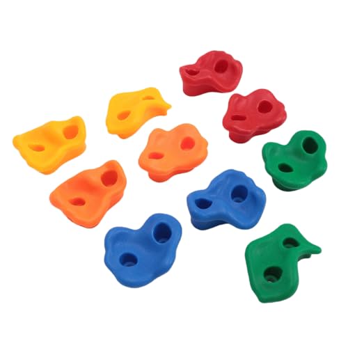 Alomejor Rock Climbing Holds, Plastic Grips for Kids Climbing Wall, Outdoor Playground with 10 Colorful Shapes