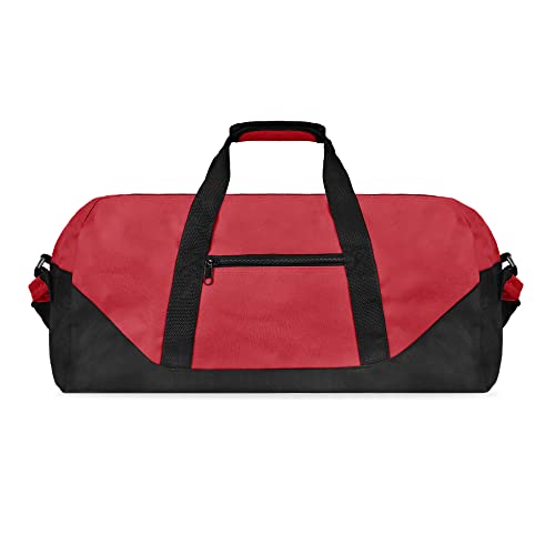 21" Large Duffle Bag with Adjustable Strap - color: Red