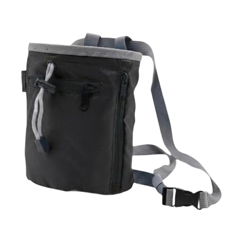 Compact Climbing Chalk Carrier with Reinforced Side Compartment and Leak Design for Athletic Activities Anti Slip Workout Chalk Bag - color: Black
