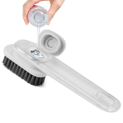 Shoe Brush, Liquid Dispenser Shoe Cleaning Brush, Laundry Brush for Stains on Clothes, Sneaker Cleaner Brush for Leather, Canvas, Knit, Multi-Purpose Cleaning Brush for Household & Outdoor