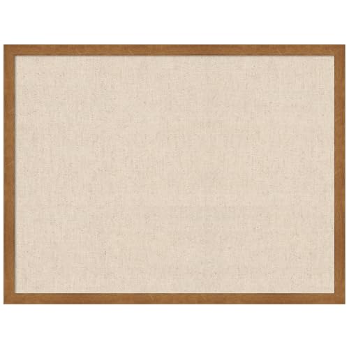 Amanti Art Framed Fabric Pinboard 25 x 19, Neutral Linen Pinboard Printed Rustic Farmhouse Bulletin Board for Use as a Vision Board or Wall Organization, Carlisle Blonde Narrow Frame - color: Carlisle Blonde Narrow, size: 25"L x 19"W