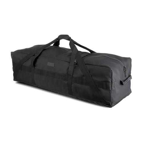 106L 45" Extra Large Heavy Duty Equipment Travel Storage Duffle Bag | 100 lb Capacity, Water Resistant Fabric, Reinforced Base & Carry Handles for Sports Gear, Camping, Travel & Oversized Items - color: Black