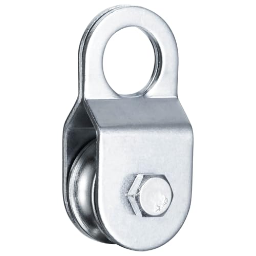 Cable Pulley 32mm Small Snatch Block for 0.23Inch/6mm Wire Rope, Single Pulley Wheel Bearing Inside, Load 110 LB, 1Pack