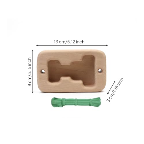 Qianly Wooden Fingerboard with Hanging Rope Tool Climbing Fingerboard for Boulderers, Home Gym