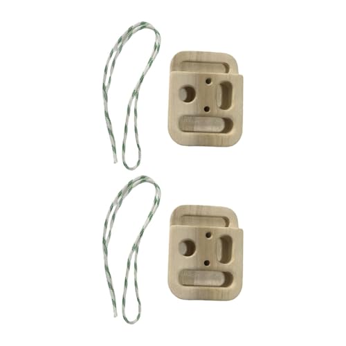 kowaku Wooden Climbing Hangboard Set of 2 with Rope, 4.33 x 5.71 in Fingerboard for Grip and Forearm Training at Home
