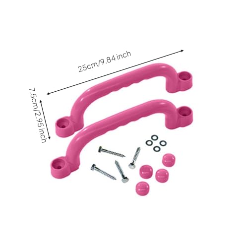 Menolana Children Climbing Handle Secure Playground Non Slip Grab Bar Ergonomic Playset Accessory Suitable for Garden Backyard Play Treehouse, Pink - color: Pink