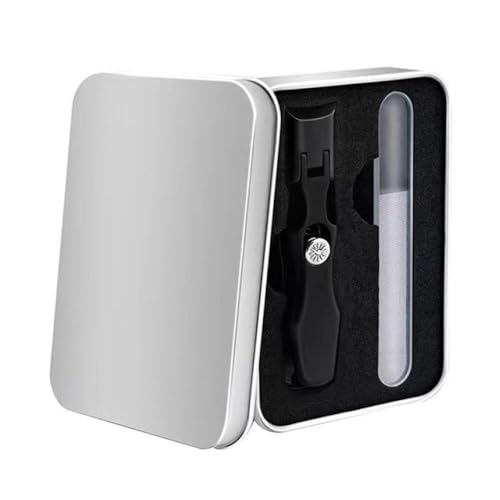 Stainless Steel Set Nail Clipper Splash-Proof Wide Jaw Manicure Fingernail Cutter for Thick Hard Ingrown Toenail,Large Black - color: Large Black