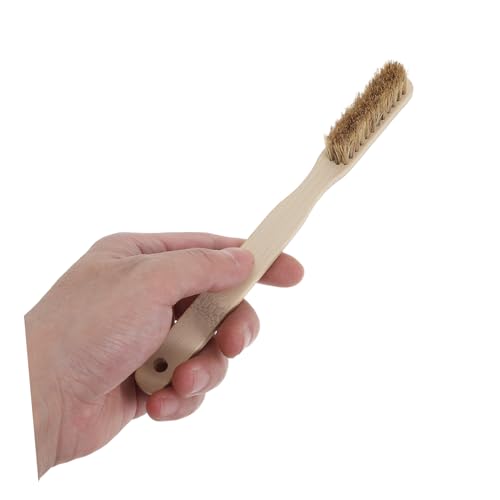 NUOBESTY Rock Climbing Chalk Brush with Wood Handle and Boar Bristle for Secure Grip, for Removing Chalk and Dirt in Humid Environments and Bouldering Cleaning