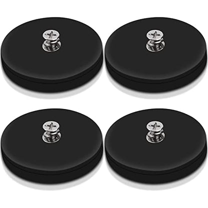 4Pack Anti-Scratch Mounting Magnets, 30LBS Rubber Coated Neodymium Magnets with M4 Threaded Studs, Non-Slip Strong Monting Magnet for Led Lighting Bar, Neodymium Magnet Base for Signal Lighting - size: 1.6x0.23in M4-4pack