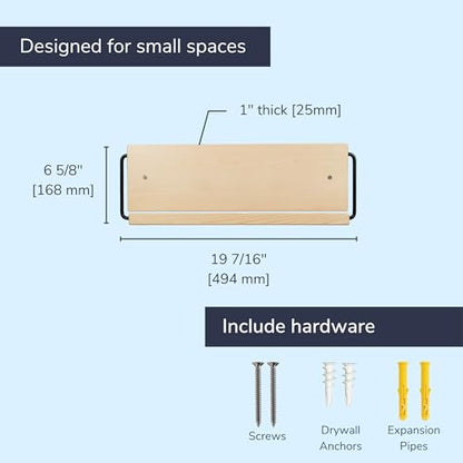 Wall Mounted Shoe Rack - A Wooden, Modern, Slim, and Small Shoe Storage Solution for Shoes and Boots in Narrow Spaces, entryways, or hallways. (20-in-Wide, Pack of 2) - size: 20-in-wide (Pack of 2)