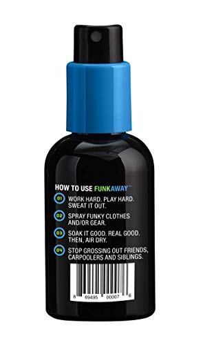 FunkAway Odor Eliminator Spray for Shoes, Clothes and Gear, 3.4 oz., 12 Pack, Non-Aerosol; Mini Size for Travel, Ideal for Gym Bag, Purse, Locker or Suitcase - size: 3.4 Ounce (Pack of 12), style: Travel Size