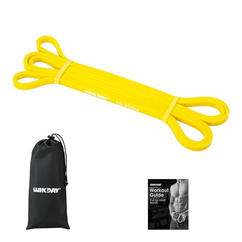 WIKDAY Resistance Bands for Working Out, Exercise Bands, Workout Bands, Pull Up Assistance Bands for Body Stretching Training Physical Therapy Muscle Training for Men & Women - color: 02 Yellow, size: 10-25 lbs