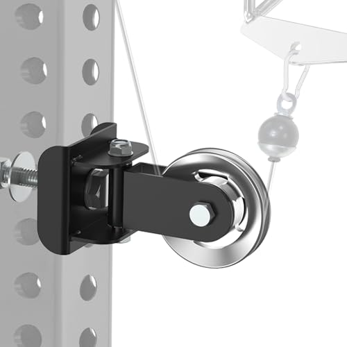 J Bryant Aluminum Alloy LAT Pulldown Pulley Attachment for Cable Machines, Smooth-Machined Pulley Design, Fits 3x3 Power Racks with 5/8''–1'' Holes, Durable Lightweight Accessory for Home Gym