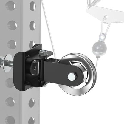 J Bryant Aluminum Alloy LAT Pulldown Pulley Attachment for Cable Machines, Smooth-Machined Pulley Design, Fits 3x3 Power Racks with 5/8''–1'' Holes, Durable Lightweight Accessory for Home Gym
