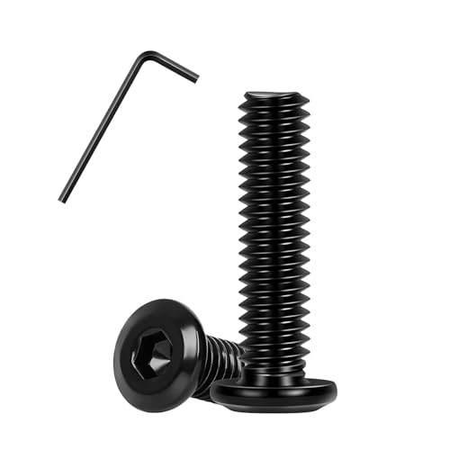 Matuja 1/4-20 x 1-1/4" Flat Head Hex Socket Bolts Screws,304 Stainless Steel,Black Oxide Finish,Fully Threaded Bright Furniture with Hex Key(20 Pcs) - size: 1/4-20 x 1-1/4"