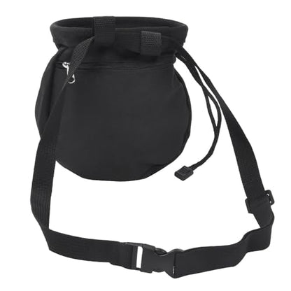 Chalk Bag with Adjustable Waist Belt – Durable Oxford Cloth Climbing Chalk Pouch for Rock Climbing, Gymnastics & Fitness Training (Black, 16x16x6cm)‌