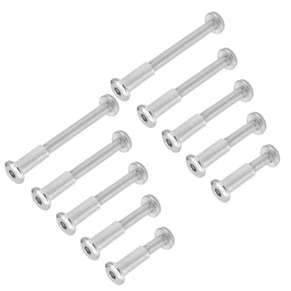 M6 Hex Drive Socket Cap Bolt Kit, Silver, 30 Sets | M6x16/25/35/45/55mm, Includes Allen Wrench, Countersunk Screw Barrel Nuts, For Furniture & Cabinet - color: Silver, size: M6x16/25/35/45/55mm