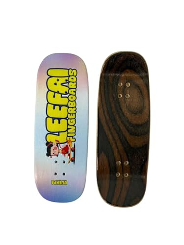 LEEFAI Pro Fingerboard Complete, Pre-Assembled Finger Skateboard Setup Canadian Maple Wood Deck Measure 34x96mm, Boxy Shape (Skate Girl)
