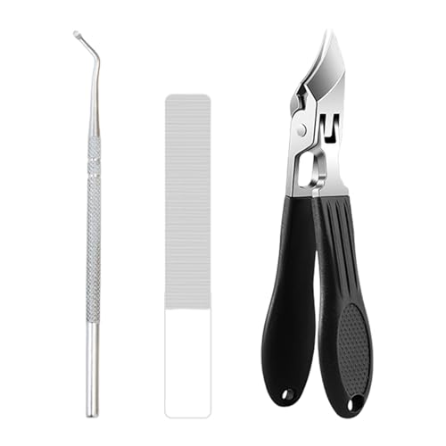 Slanted Nail Clippers Heavy Duty Portable Nail Trimmer | Stainless Steel Toenail Trimmer for Kids Adults Seniors Men Women Home Office School Travel Fingernails - color: Black