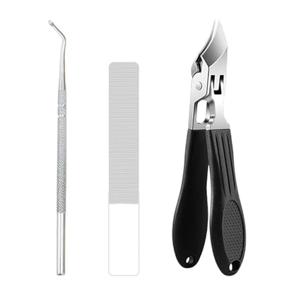 Slanted Nail Clippers Heavy Duty Portable Nail Trimmer | Stainless Steel Toenail Trimmer for Kids Adults Seniors Men Women Home Office School Travel Fingernails - color: Black