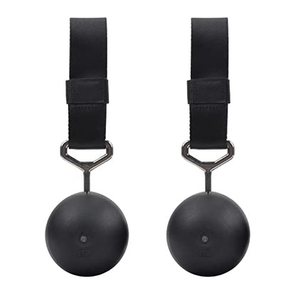 Rock Climbing Solid Training Cannonball Bomb Power Pull Up Ball Hold Grips for Straps for Finger, Forearm, Biceps, Back Muscles - color: Black (3.5")