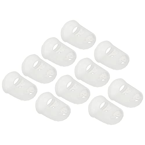 PATIKIL Finger Tips Anti Slip Fingertip Protector, 10 Pack 30mm Silicone Finger Guard for Paper Sorting Sewing Guitar Playing, Transparent XL Size - color: Transparent