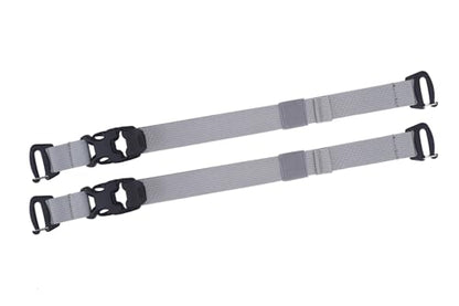 Tactical MOLLE/PALS Backpack Attachment Straps - Adjustable G-Hook Tie Downs, Non-Slip Cam Buckle, for Rucking, Hunting, Hiking, Camping, Tripod & Sleeping Gear (7.5-22 in) (Silvery, 2-Pack) - size: 2-Pack, style: Silvery