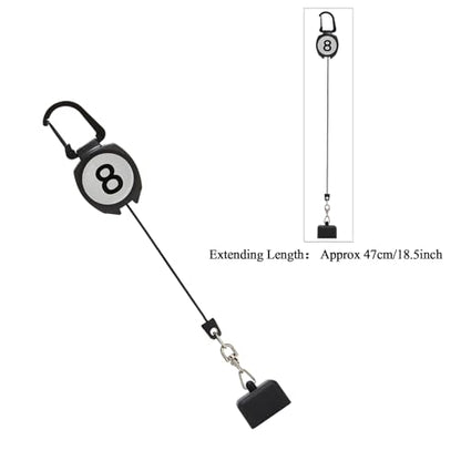 LAKE OF FIRE Pool Chalk Holder with Retractable Key Ring Black | Snooker & Billiards Pool Accessories, Professional Billiards Gifts for Men - size: Square