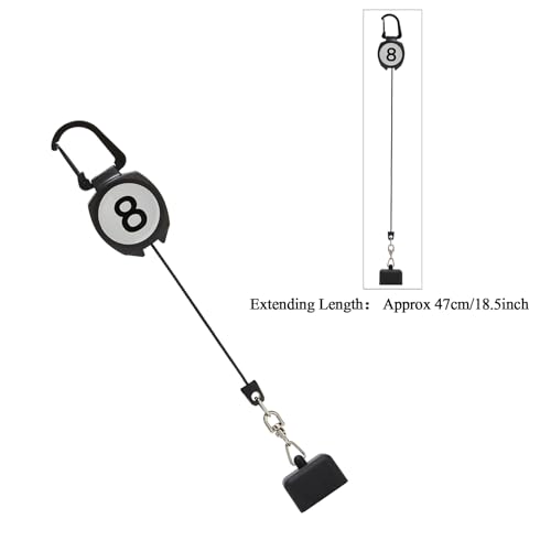 LAKE OF FIRE Pool Chalk Holder with Retractable Key Ring Black | Snooker & Billiards Pool Accessories, Professional Billiards Gifts for Men - size: Square