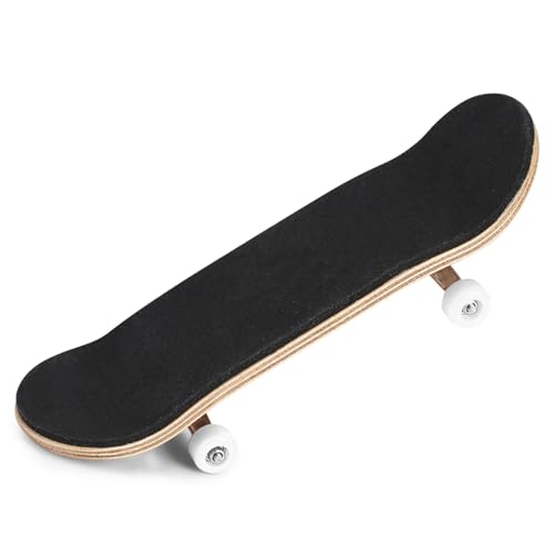 1 Pack Professional Mini Maple Wooden Fingerboards, Alloy Fingerboard Finger Skateboards, Boarding Toy with Box Reduce Pressure Kids Gifts - color: white