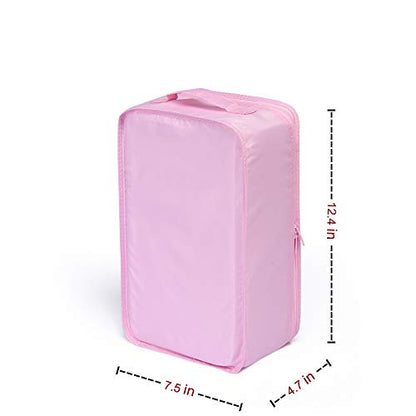JJ POWER Travel Shoe Bags, Foldable Waterproof Shoe Pouches Organizer-Double Layer (2 Pink Shoe Bags) - color: Pink, size: 2 Packs