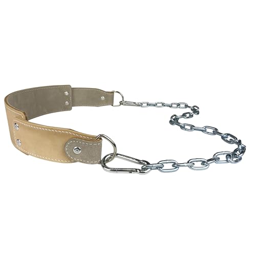 Heavy-Duty Leather Dip Belt with Steel Chain - Ultimate Accessory for Weighted Pullups, Dips, and Progressive Overload - color: Gray Suede