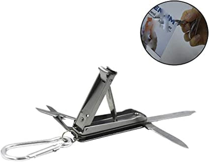 5in1 Multi Tool Nail Clippers,Nose Hair Scissors,Nail Files,Multi Purpose Pocket Knife,Screwdriver,Key Chain for Mini Multi Nail Clippers,Travel,Fishing,Hiking,Camping
