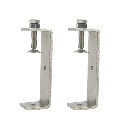 Heavy Duty C Clamps 4.6In for Mounting, Metal Stainless Steel U Clamp for Metal Working Small Desk Clamp with Stable Wide Jaw Opening & Protective Pads/I-Beam Design (2pcs) - color: 4 3/4 In-2pcs-121mm