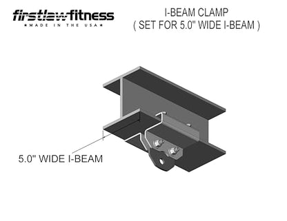 Firstlaw Fitness 1000 LBS I-Beam Clamp - Multi-Sports Made in The USA - size: 5.0 Inch Wide I-Beam